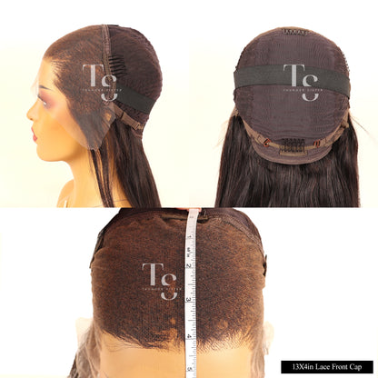 TARSHA Layered Wavy Shoulder Length Hair with Bang 13X4in HD Lace Front Wig