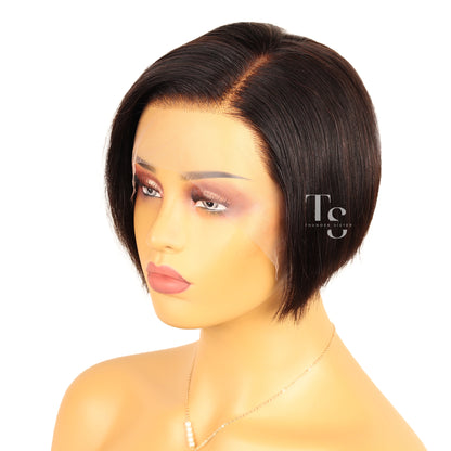 AVA Shot Pixie Cut Bob Human Hair 13X4in Lace Front Wig