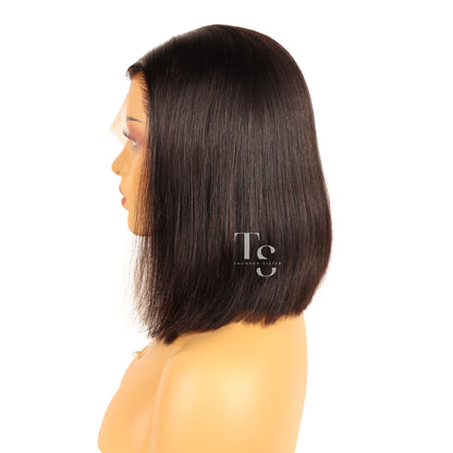 KYLIE Black Straight Blunt Cut Bob 13X4in Lace Front Wig