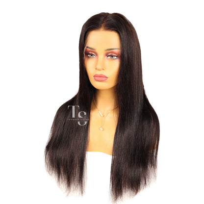 KIM Straight 13X6in HD Lace Front Wig 100% Human Hair, Pre-Plucked & Glueless