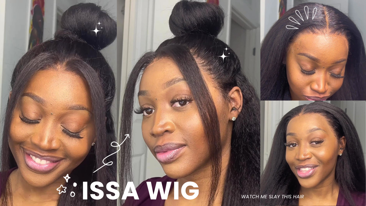 Load video: Budget Friendly 13X6 Kinky Straight Human Hair Lace Front Wig 