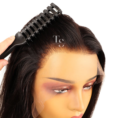 KIM Straight 13X6in HD Lace Front Wig 100% Human Hair, Pre-Plucked & Glueless