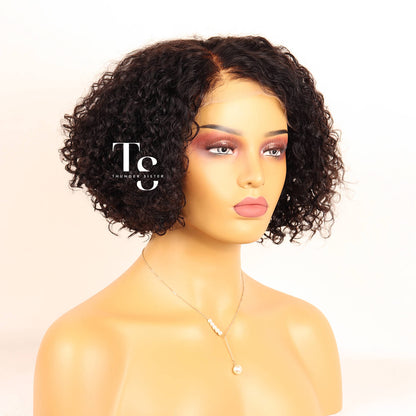 SIMONE Short Curly Bob Wig Human Hair 5X5in HD Lace Front Wig