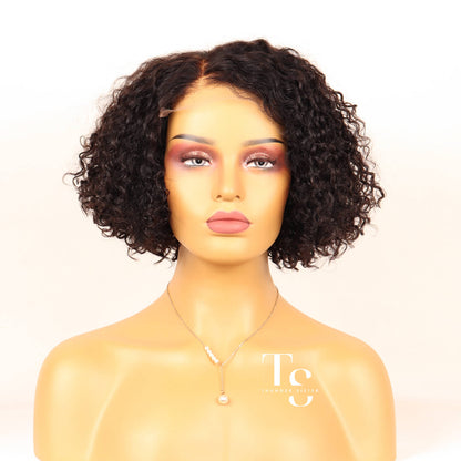 SIMONE Short Curly Bob Wig Human Hair 5X5in HD Lace Front Wig